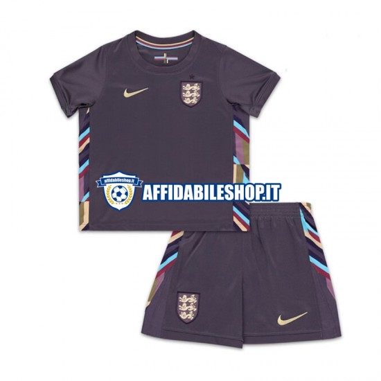 Maglia Inghilterra Euro 2024 Bambino 3-13 anni Manica Corta, Gara Away