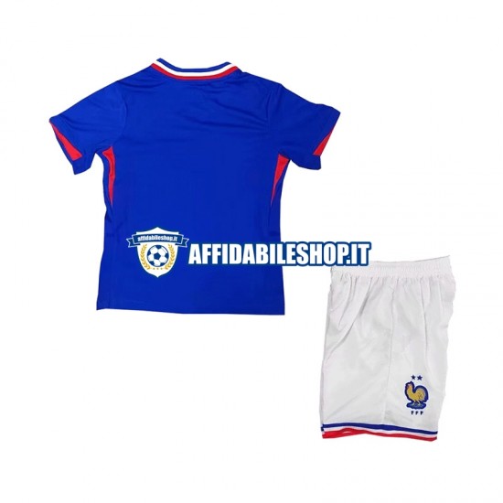 Maglia Francia Blu Euro 2024 Bambino 3-13 anni Manica Corta, Gara Home