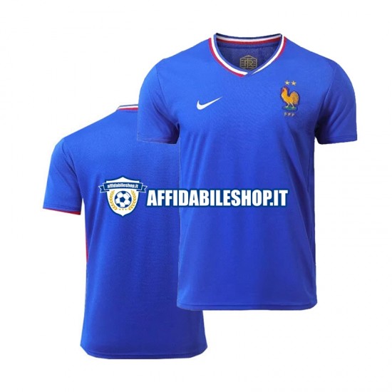 Maglia Francia Blu Euro 2024 Uomo Manica Corta, Gara Home