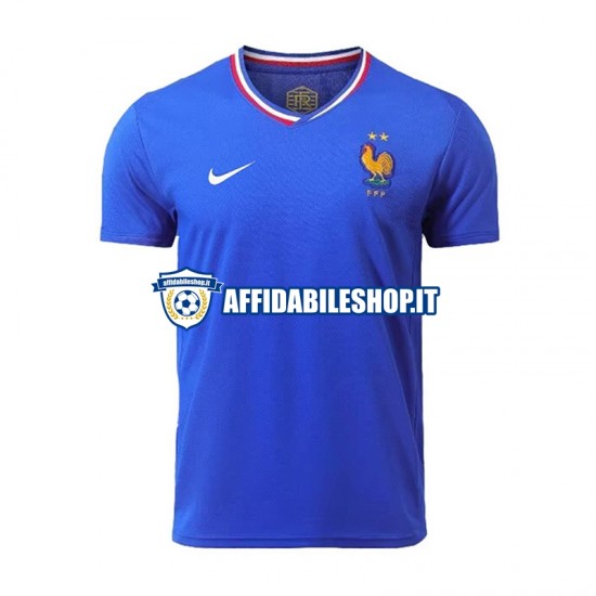 Maglia Francia Blu Euro 2024 Uomo Manica Corta, Gara Home