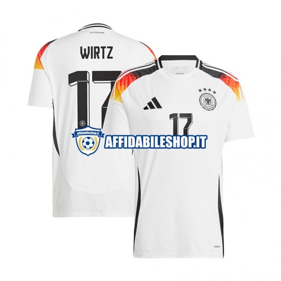 Maglia Germania Bianco Florian Wirtz 17 Euro 2024 Uomo Manica Corta, Gara Home