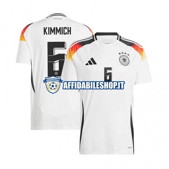 Maglia Germania Bianco Joshua Kimmich 6 Euro 2024 Uomo Manica Corta, Gara Home