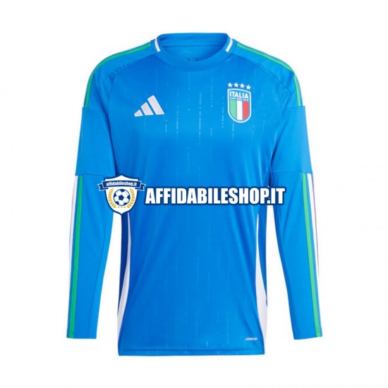 Maglia Italia Blu Euro 2024 Uomo Manica Lunga, Gara Home