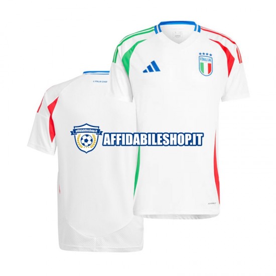 Maglia Italia Bianco Euro 2024 Uomo Manica Corta, Gara Away