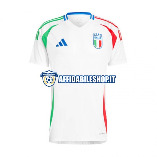 Maglia Italia Bianco Euro 2024 Uomo Manica Corta, Gara Away