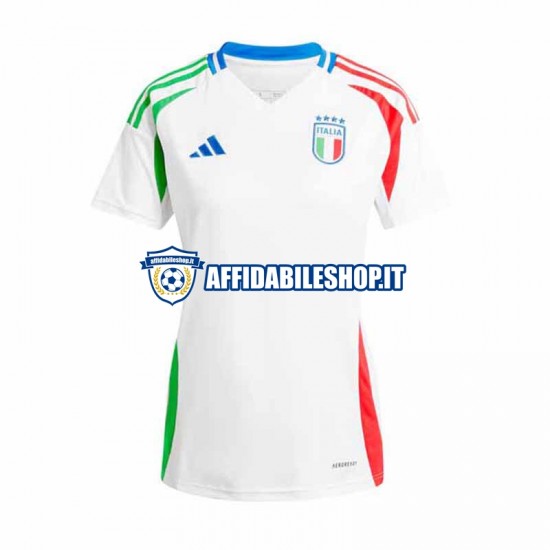 Maglia Italia Bianco Euro 2024 Donna Manica Corta, Gara Away