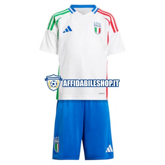 Maglia Italia Bianco Euro 2024 Bambino 3-13 anni Manica Corta, Gara Away