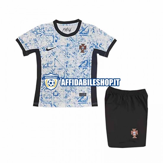 Maglia Portogallo Euro 2024 Bambino 3-13 anni Manica Corta, Gara Away