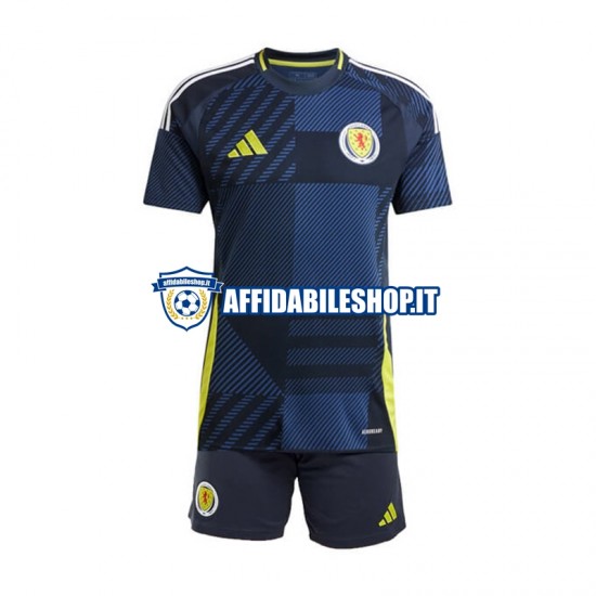 Maglia Scozia Euro 2024 Bambino 3-13 anni Manica Corta, Gara Home