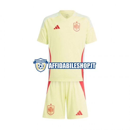 Maglia Spagna Euro 2024 Bambino 3-13 anni Manica Corta, Gara Away