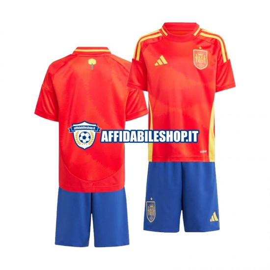 Maglia Spagna Rosso Euro 2024 Bambino 3-13 anni Manica Corta, Gara Home