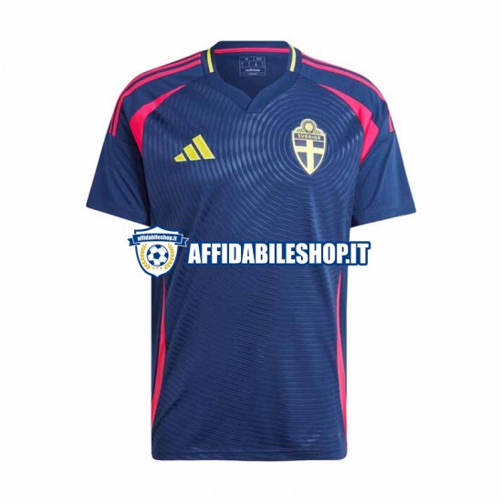 Maglia Svezia 2024 Uomo Manica Corta, Gara Away