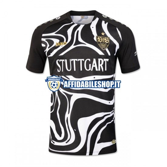 Maglia VfB Stuttgart Nero Special 2023-2024 Uomo Manica Corta, Gara Home