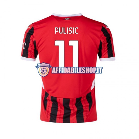 Maglia AC Milan Pulisic 11 2024-2025 Uomo Manica Corta, Gara Home