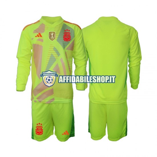 Maglia Argentina Portiere 2024 Bambino 3-13 anni Manica Lunga, Gara Away