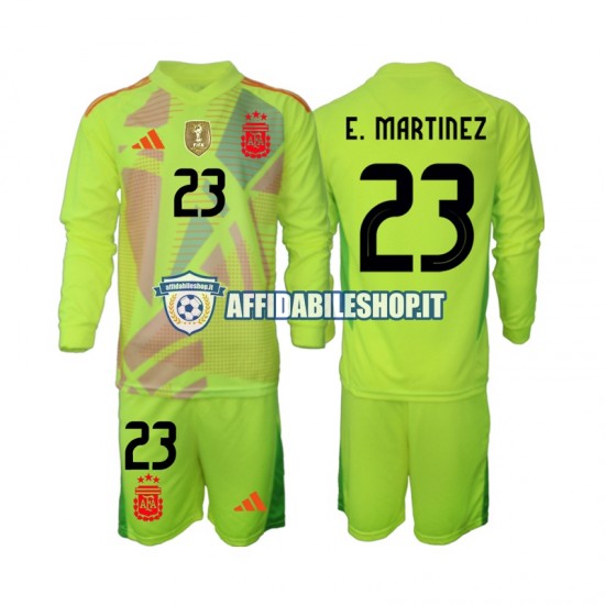 Maglia Argentina Portiere Emiliano Martinez 23 2024 Bambino 3-13 anni Manica Lunga, Gara Away