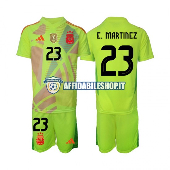 Maglia Argentina Portiere Emiliano Martinez 23 2024 Bambino 3-13 anni Manica Corta, Gara Away