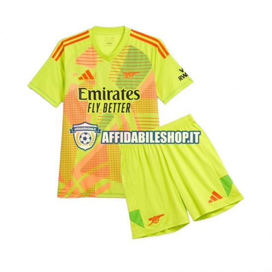 Maglia Arsenal Portiere 2024-2025 Bambino 3-13 anni Manica Corta, Gara Home