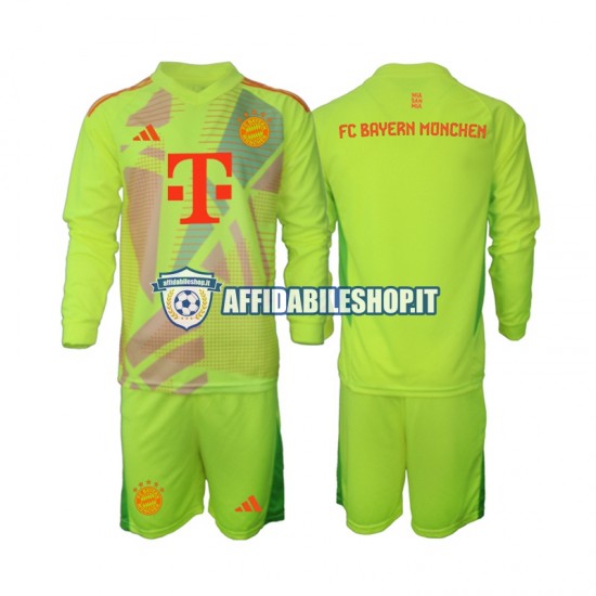 Maglia FC Bayern München Portiere 2024-2025 Bambino 3-13 anni Manica Lunga, Gara Home