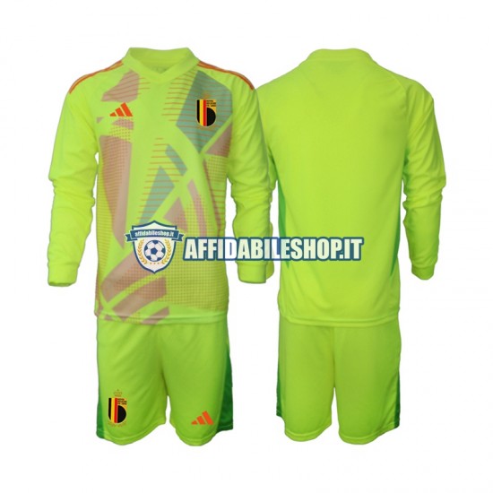 Maglia Belgio Portiere Euro 2024 Bambino 3-13 anni Manica Lunga, Gara Away