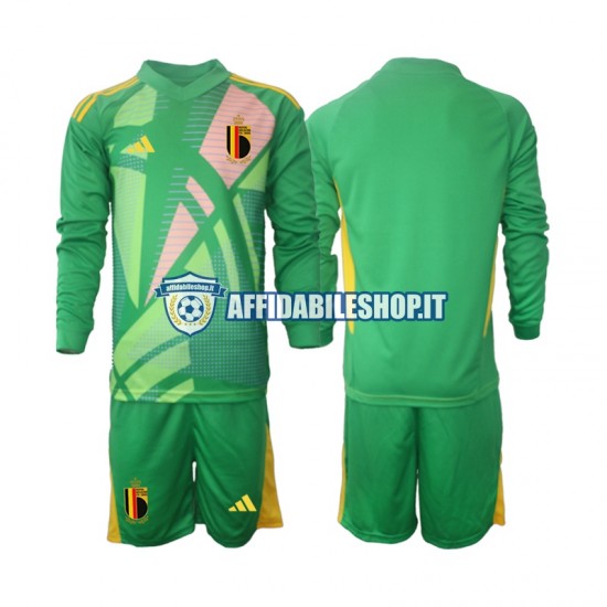 Maglia Belgio Portiere Euro 2024 Bambino 3-13 anni Manica Lunga, Gara Terza