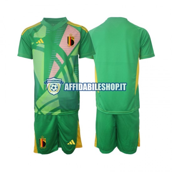 Maglia Belgio Portiere Euro 2024 Bambino 3-13 anni Manica Corta, Gara Terza