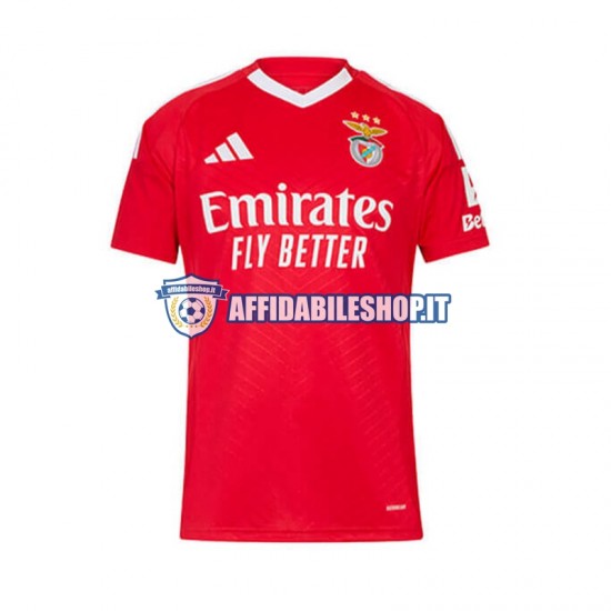 Maglia Benfica Rosso 2024-2025 Uomo Manica Corta, Gara Home