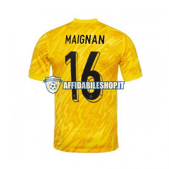 Maglia Francia Portiere Giallo MAIGNAN 16 Euro 2024 Uomo Manica Corta, Gara Home