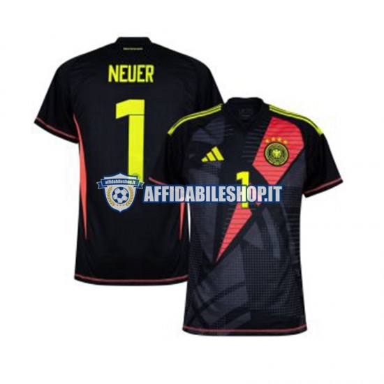 Maglia Germania Portiere Manuel Neuer 1 Euro 2024 Uomo Manica Corta, Gara Home