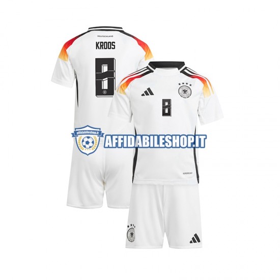 Maglia Germania Toni Kroos 8 Euro 2024 Bambino 3-13 anni Manica Corta, Gara Home