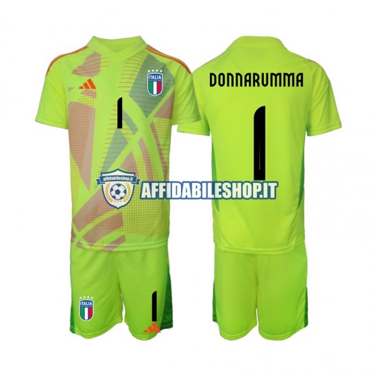 Maglia Italia Portiere Donnarumma 1 Euro 2024 Bambino 3-13 anni Manica Corta, Gara Home