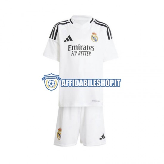 Maglia Real Madrid Bianco 2024-2025 Bambino 3-13 anni Manica Corta, Gara Home