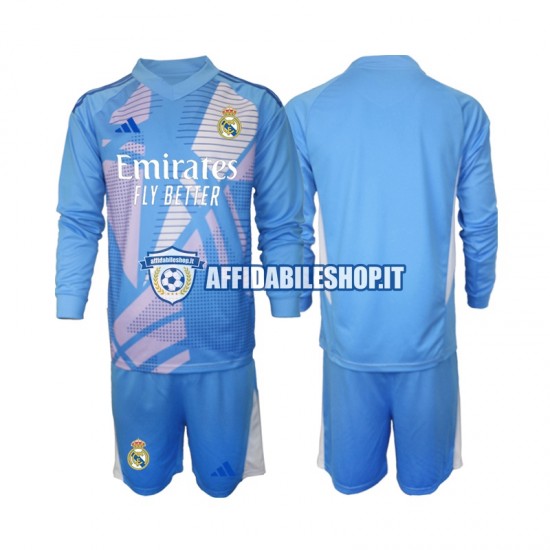 Maglia Real Madrid Portiere 2024-2025 Bambino 3-13 anni Manica Lunga, Gara Home