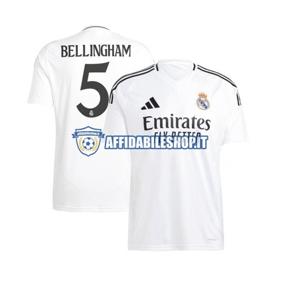 Maglia Real Madrid Jude Bellingham 5 2024-2025 Uomo Manica Corta, Gara Home