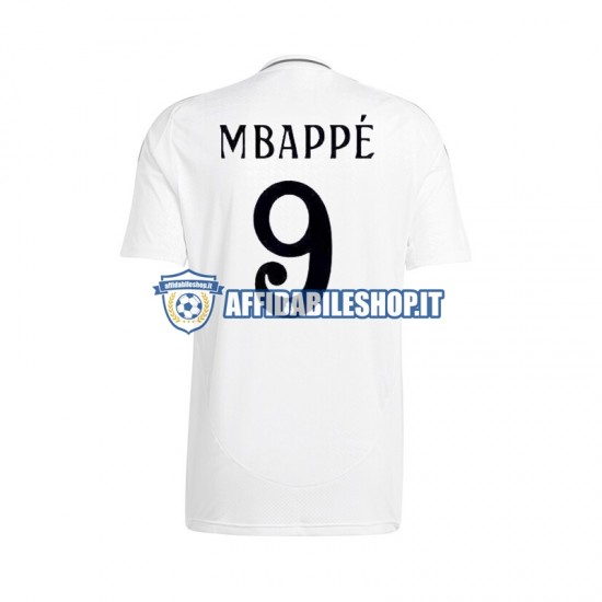 Maglia Real Madrid Mbappé Kylian 9 2024-2025 Uomo Manica Corta, Gara Home