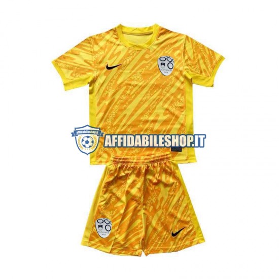 Maglia Slovenia Portiere Giallo Euro 2024 Bambino 3-13 anni Manica Corta, Gara Home