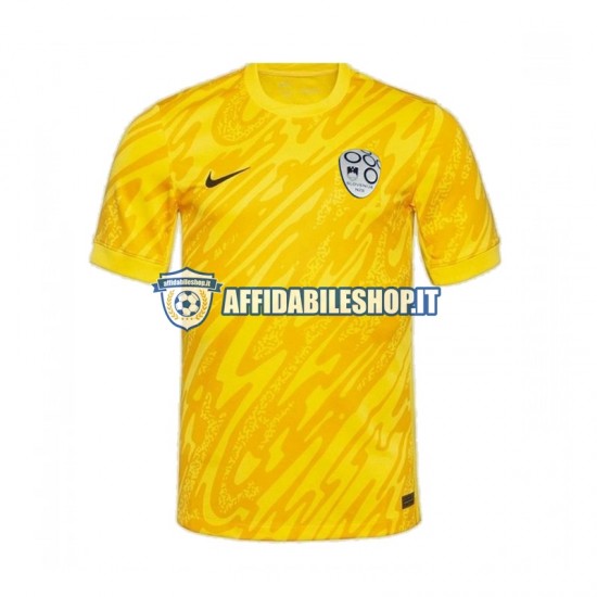 Maglia Slovenia Portiere Giallo Euro 2024 Uomo Manica Corta, Gara Home