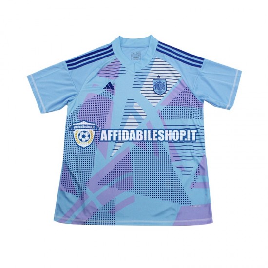 Maglia Spagna Portiere Blu Euro 2024 Uomo Manica Corta, Gara Away