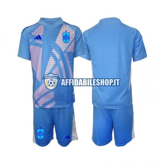 Maglia Spagna Portiere Euro 2024 Bambino 3-13 anni Manica Corta, Gara Home