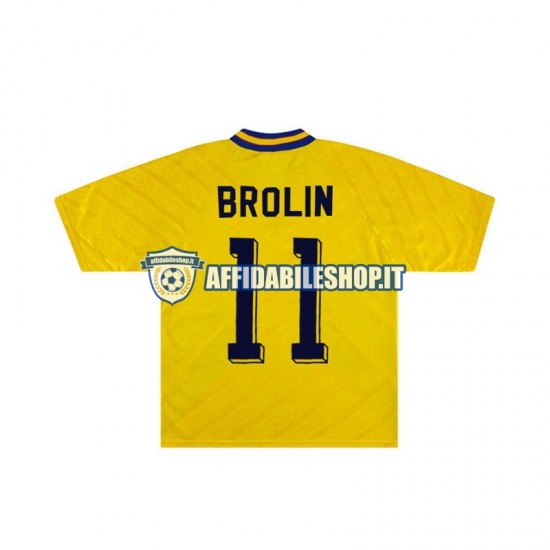 Maglia Svezia Brolin 11 Retro 1994 Uomo Manica Corta, Gara Home