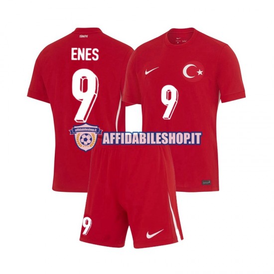 Maglia Turchia Enes Unal 9 Euro 2024 Bambino 3-13 anni Manica Corta, Gara Away