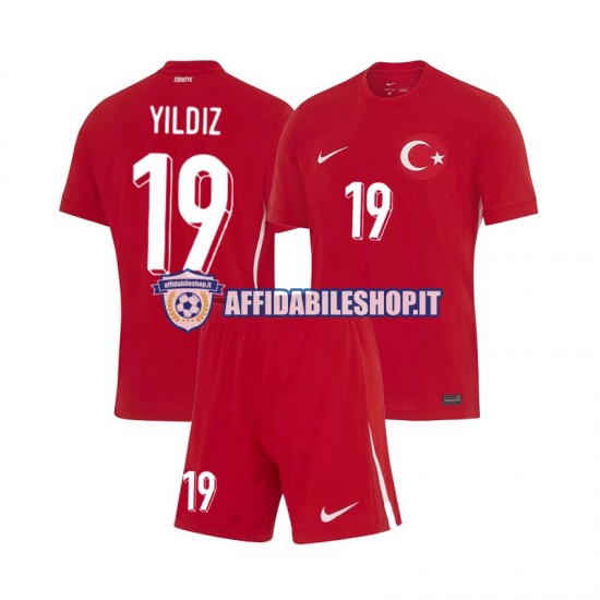 Maglia Turchia Kenan Yıldız 19 Euro 2024 Bambino 3-13 anni Manica Corta, Gara Away