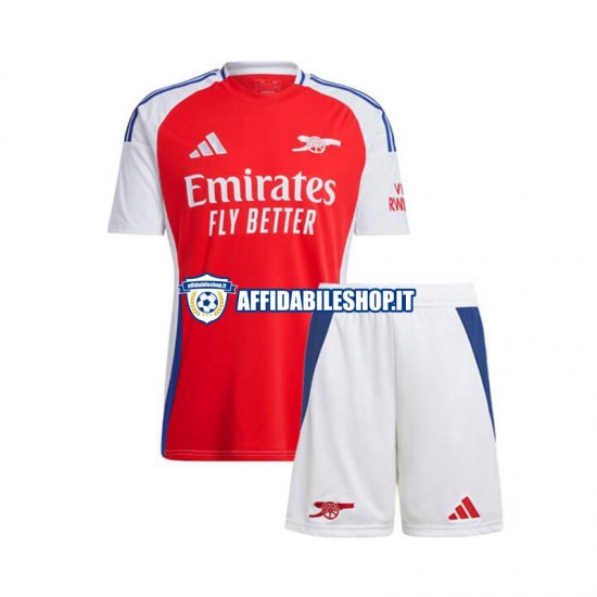 Maglia Arsenal Rosso 2024-2025 Bambino 3-13 anni Manica Corta, Gara Home