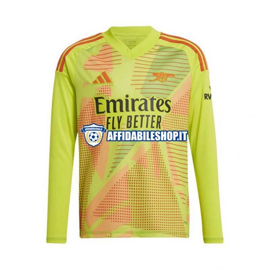 Maglia Arsenal Portiere Giallo 2024-2025 Uomo Manica Lunga, Gara Home