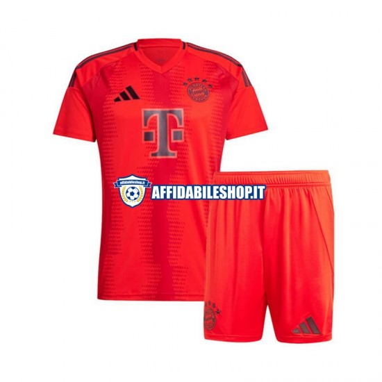 Maglia FC Bayern München Rosso 2024-2025 Bambino 3-13 anni Manica Corta, Gara Home