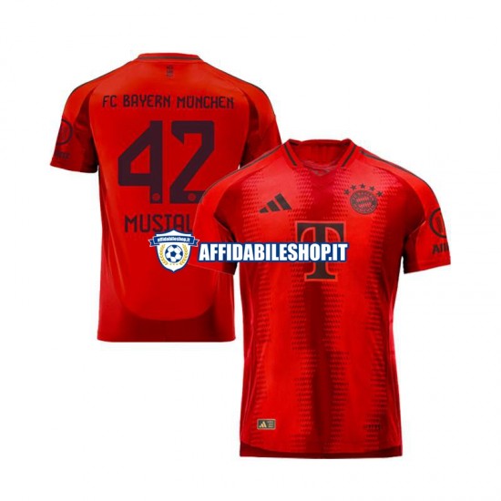 Maglia FC Bayern München Rosso Jamal Musiala 42 2024-2025 Uomo Manica Corta, Gara Home