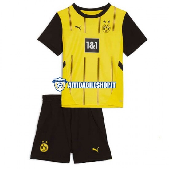 Maglia Borussia Dortmund 2024-2025 Bambino 3-13 anni Manica Corta, Gara Home