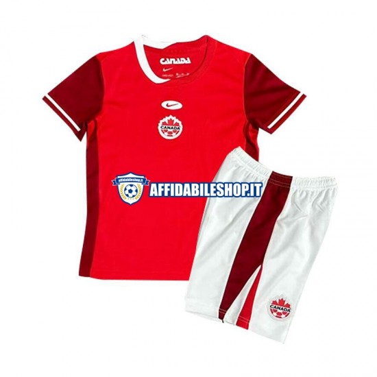 Maglia Canada 2024 Bambino 3-13 anni Manica Corta, Gara Home