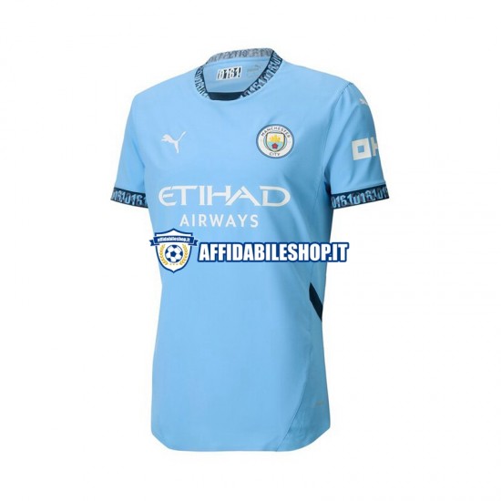 Maglia Manchester City Blu 2024-2025 Uomo Manica Corta, Gara Home