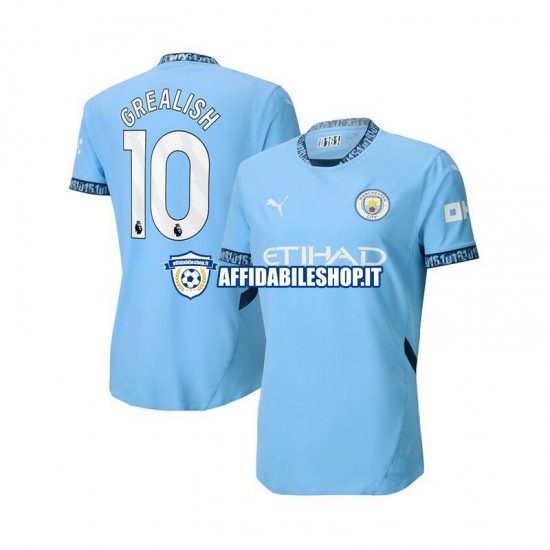 Maglia Manchester City Blu Jack Grealish 10 2024-2025 Uomo Manica Corta, Gara Home